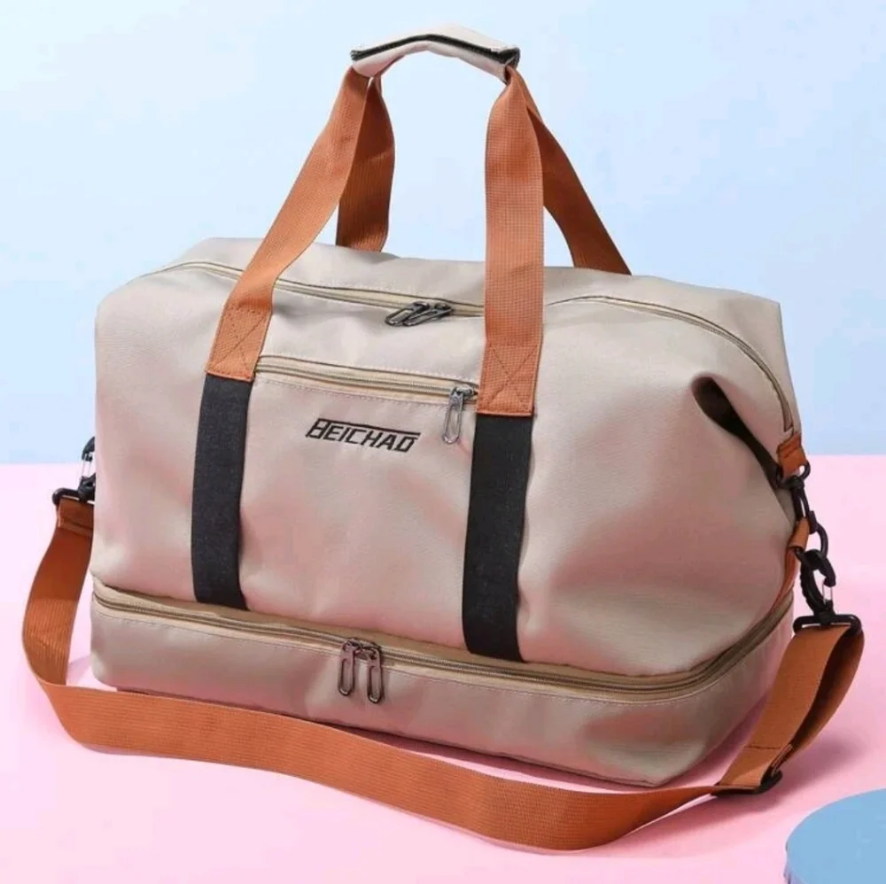 NEW Beige Duffle Bag